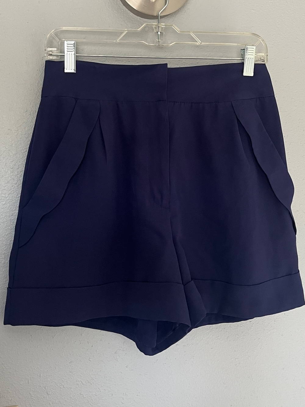 BCBGeneration Navy High-Waist Tailored Shorts
